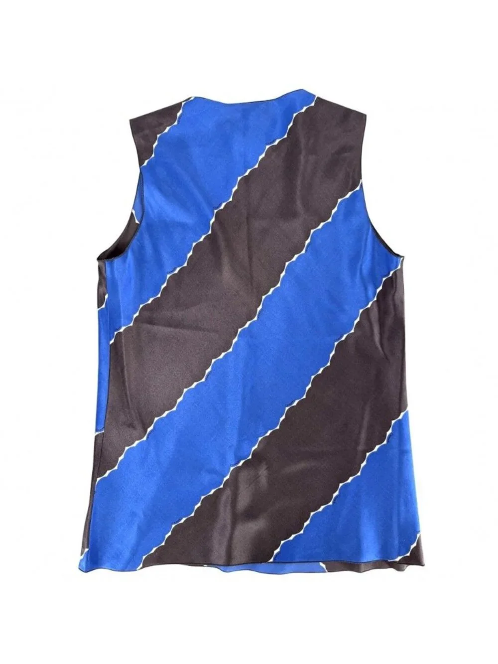 Chanel Tank Top Scarf Set Sleeveless Top 34 Blue Gray Silk Spandex Spring Summer